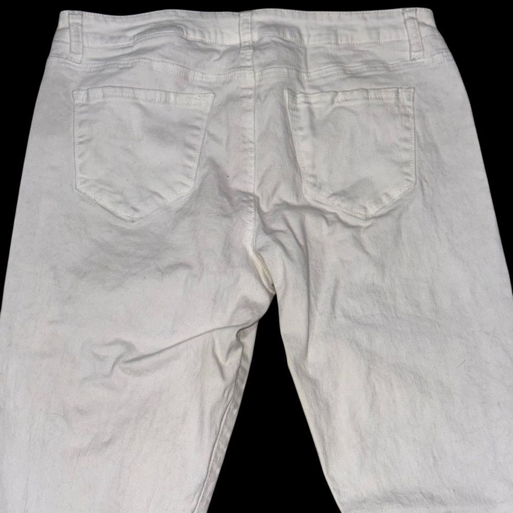 Refuge Solid White Skinny Jeans Classic Stretch Denim Pants Casual size 12 - Picture 8 of 10
